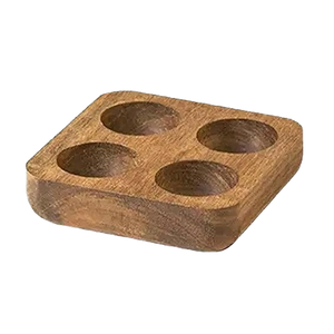 Wooden Eco-friendly <b>Egg</b> Divider Natural Wood <b>Storage</b> Rack for Kitchen Rustic Farmhouse Decor Countertop Organizer (Holds 4 - Product Image 1
