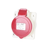 Prise industrielle angulaire ZNG-415 IP44 à montage sur panneau, 5 broches, 380V, 16A, 3 phases, mâle et femelle