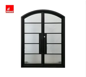 Best Quality Promotional Fashion Design Black Appearance Golden Supplier Wrought Iron Door Price For Office