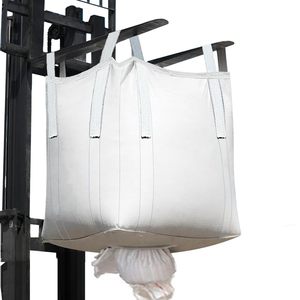 Sacs vrac industriels durables FIBC, en polypropylène tissé avec structure sécurisée, ouverture supérieure type sac de voyage et bec verseur inférieur pour le déchargement en vrac - Product Image 1