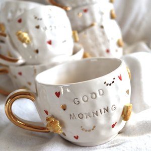 แก้วมักลายกาแฟช็อกโกแลตร้อนแก้วมักเก็บความร้อนความจุเยอะสำหรับอาหารเช้าเครื่องดื่มกาแฟนม - Product Image 1