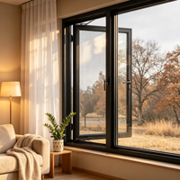 Ventana Corredera de Aluminio con Rotura de Puente Térmico, Doble Acristalamiento, Vidrio Templado, Eficiente Energéticamente, para Uso en Viviendas, Villas y Apartamentos