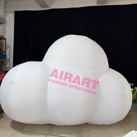 Décoration de fête, ballon nuage gonflable personnalisé, modèle de nuage publicitaire géant blanc avec lumière LED