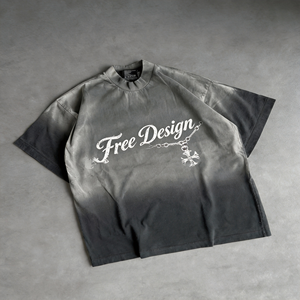 Alta calidad al por mayor Streetwear grueso 100% algodón suave impreso camiseta Unisex 300 Gsm de gran tamaño pesado con patrón - Product Image 1