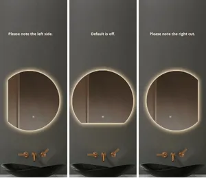 Hiện đại thông minh Vòng phòng tắm treo tường Vanity gương với đèn LED chiếu sáng chống sương mù nhà vệ sinh gương - Product Image 5