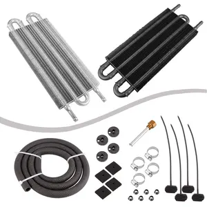 JDMotorsport88 Universal Car 4 Row AN6 Aluminum Engine Transmission Racing Oil Cooler and Hose Mounting Kit