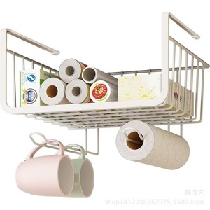 Kitchen Storage Rack Iron <b>Wire</b> <b>Shelf</b> Hanging Organizer Cabinet Wardrobe Multi Function Minimalist Design - Product Image 3