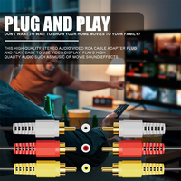 Câble Convertisseur TV M3U à Vente Chaude, 3 Sorties Audio AV et Alimentation pour Projecteur Intelligent, Moniteur, Microphone, Blindage Tressé, RCA Mâle-Mâle