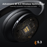 Headset Gaming Nirkabel DOQAUS FOCUS5 Over-Ear dengan Mikrofon