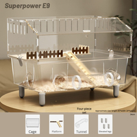 Cage d'élevage pour hamster - Acrylique transparent, économique, grande, pour hamster syrien, villa luxueuse, spacieuse, anti-rongeur