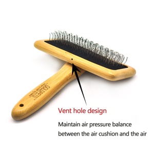 <span class=keywords><strong>Spazzola</strong></span> <span class=keywords><strong>per</strong></span> Animali Domestici con Manico in Bambù e Tappetino in Gomma, Strumento <span class=keywords><strong>per</strong></span> la Toelettatura e la Rimozione del Pelo Morto - Product Image 3