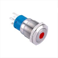 ELEWIND Bouton poussoir en acier inoxydable éclairé par points 19 mm 1NO1NC (PM192F-11ZD, IP65, ROHS)