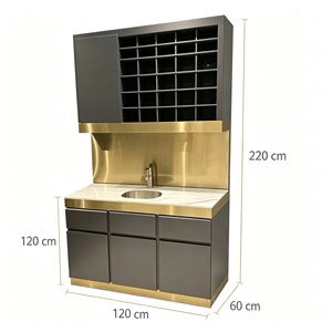Mobile Lavatesta Professionale da Barbiere Color Oro per Salone di Bellezza - Product Image 2