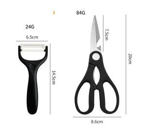 Hot Bán Cấp Thực Phẩm Không Dính Lưỡi Lớp Phủ 6 Pcs <span class=keywords><strong>Knife</strong></span> Set Với Gốm Peeler Và Gia Cầm Kéo Trong Hộp Quà Tặng - Product Image 6