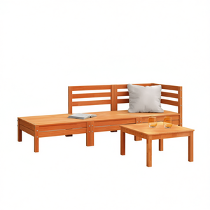 Canapé de jardin modulaire en bois de pin massif, ensemble 3 places, mobilier d'extérieur, design moderne - Product Image 1