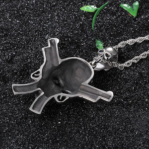 KALEN Punk Rock Style Double Gun Cross <span class=keywords><strong>Skull</strong></span> Hunter Viking <span class=keywords><strong>Pendant</strong></span> Men - Product Image 4