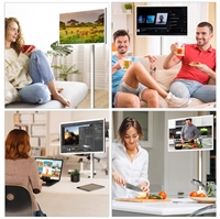 Téléviseur intelligent rotatif de 32 pouces HD IP65 pour diffusion en direct en extérieur, réglable en hauteur, alimenté par batterie en veille, Android, pour centre commercial