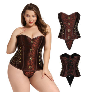 Corsetto Sexy da Donna con Reggiseno Modellante, Taglie Forti, Stile Gotico con Catena - Product Image 3