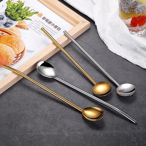 Juego de Cucharas y Pajitas Reutilizables de Acero Inoxidable 304 al por Mayor |   Agitador de Bebidas con Mango Largo, Varilla para Mezclar Cócteles para Bar - Product Image 2