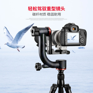 Tête de cardan en fibre de carbone Yelangu pour appareil photo numérique, trépied professionnel avec verrouillage par bouton, design portable - Product Image 1