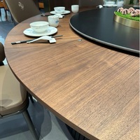 Table de salle à manger ronde en pierre électrique rotative moderne de luxe, durable, 10 places, pour la maison et l'hôtel