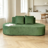 Minimalistisches Unregelmäßiges Stoffsofa, Weich Gepolstertes Rundes Lounge-Sofa, Modernes Frei Kombinierbares Sofa für den Wohnbereich