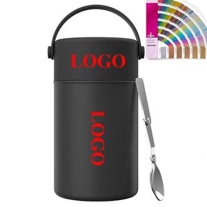 Custom Logo 850ml & 1050ml Thermal Food Flask with Spoon <b>Double</b> <b>Wall</b> Vacuum Insulated Lunch <b>Box</b> Customizable Color - Product Image 2