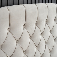 Cadre de Lit Moderne Capitonnée Bouton Doux Rembourré Économique Double Simple Queen King en Tissu avec Tiroirs de Rangement