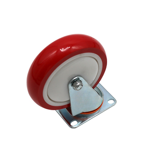 मध्यम शुल्क 75 मिमी 100 मिमी 125 मिमी लाल पॉलीयूरेथेन पु ट्रोली स्विवेल कैस्टर व्हील 3 4 5 इंच - Product Image 3