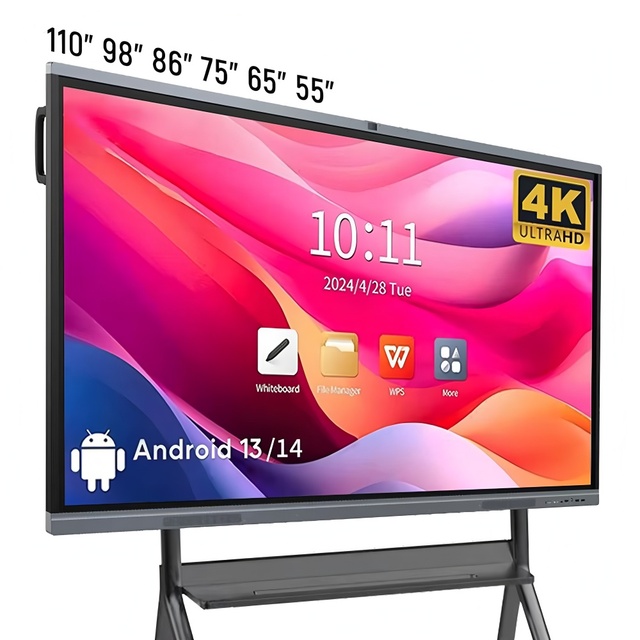 4K Touch Screen 55 65 75 86 98 Inch LCD Smart Board Interactive Digital Display Whiteboard for Classroom Teaching