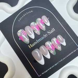 100% uñas portátiles hechas a mano de alta calidad con conchas talladas en 3D nuevos parches de decoración de uñas oceánicas sirena desmontable falso - Product Image 5