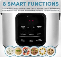 Cuisinière à riz automatique numérique en acier inoxydable grande capacité et cuiseur lent électrique multifonction 8-en-1 pour la maison