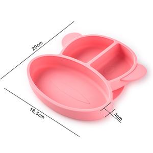 Vente chaude Assiettes divisées en silicone de qualité alimentaire sans BPA personnalisées Assiette d'alimentation en silicone pour bébés - Product Image 6