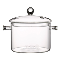 Aeofa Pot Transparan Kaca untuk Memasak Panci Masak Set Panci Masak Kaca Tahan Panas Ukuran Besar