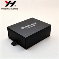 Boîte d'emballage haut de gamme vide pour flacon de gel, lot de 3 boîtes en papier pour vernis à ongles, recyclables, noires mates, magnétiques, pour cosmétiques et cadeaux