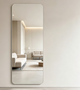 Self <b>Adhesive</b> Full Length <b>Wall</b> Mirror Art Deco Decorative Glass <b>Panel</b> with Stand for Bedroom Closet Bathroom - Product Image 2