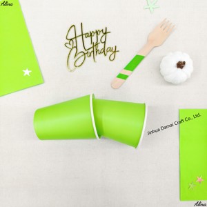 ชุดภาชนะใช้แล้วทิ้งสีเขียวเรียบง่าย DAMAI สำหรับงานปาร์ตี้ งานวันเกิด กิจกรรมแคมป์ปิ้ง ของตกแต่งโต๊ะ กระดาษเช็ดปาก แก้ว จาน - Product Image 5