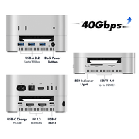 Docking Station M001Pro Mac Mini M4 40Gbps Dual M.2 NVMe RAID 3 USB-A 10Gbps Dual DP/SD/TF4.0 8TB Tipe C Stok Tersedia