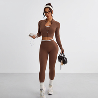 Nouvel ensemble de yoga solide 3 pièces - Tenue de yoga respirante à séchage rapide, personnalisable OEM, marque privée, vêtements de sport en gros