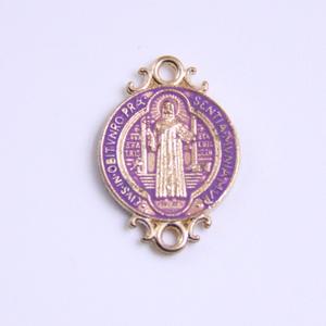 Groothandel Twee Gaten St.Benedict Bedels 2*1.5Cm Rozenkransdelen Diy Armband Katholiek Gekleurd Email St.Benedict Charme Voor Het Maken - Product Image 5