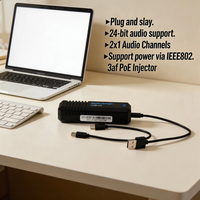 Adaptateur Dante USB-C Mâle-Mâle 2x2 Bidirectionnel pour Audio 48kHz 24-bit USB 2.0 avec Câble Tressé en PVC