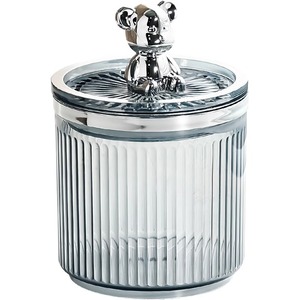 Boîte de rangement multifonctionnelle de luxe léger pour cotons-tiges et tampons cosmétiques, cylindrique avec couvercle - Product Image 2