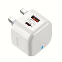 Chargeur mural Type-C 3 broches 20W à charge rapide USB-QC3.0, adaptateur secteur 3 broches pour iPhone, chargeur mural rapide pour iPhone 15