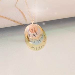 DY Laser Gravure bébé empreinte date de <span class=keywords><strong>naissance</strong></span> <span class=keywords><strong>Collier</strong></span> En Acier Inoxydable nouveau-né bébé Nom Personnalisé <span class=keywords><strong>Collier</strong></span> - Product Image 6