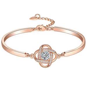 Aihitero Brazalete <span class=keywords><strong>de</strong></span> Oro Rosa con Flores y Mensaje 'Siempre <span class=keywords><strong>Mi</strong></span> Hermana, Siempre <span class=keywords><strong>Mi</strong></span> <span class=keywords><strong>Amiga</strong></span>', 18cm <span class=keywords><strong>de</strong></span> Largo, con Circonita Cúbica, para Mujer - Product Image 5