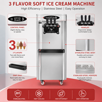 Machine à crème glacée molle à trois saveurs Foodsense d'usine en Chine Machine à crème glacée molle à servir