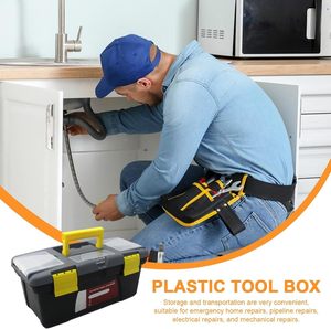 Boîte à outils rectangulaire en plastique à deux couches de 10 pouces, mini-boîte multifonctionnelle pour accessoires de machines agricoles, fermeture à rabat - Product Image 5