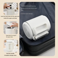 Bouilloire électrique pliable portable en acier inoxydable pour voyage, isolation thermique, protection contre la cuisson à sec, capacité 1L, puissance 600W