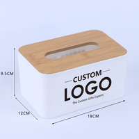 Articles cadeaux promotionnels personnalisés en gros boîte à mouchoirs de bureau à couverture en bois boîte de rangement en papier