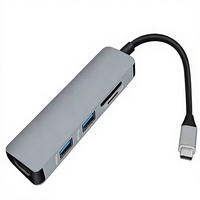Lector de Tarjetas de Memoria SD y TF Tipo C de Aleación de Aluminio, Adaptador USB 3.0 de 3 Puertos, para Fotógrafos, MacBook, iPad, Laptop